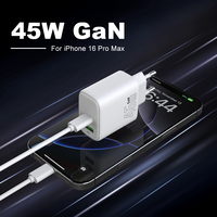 KC CE RoHs Gan Chargeur 45w 1c1a USBC Chargeurs de Téléphone Portable Adaptateurs Usb Wall 45w PD Super Fast Charger Type c pour Samsung iphone