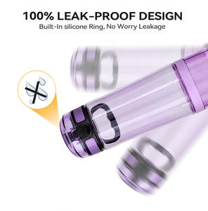 Бутылка для воды 2-в-1 (500 мл + 150 мл) с контейнером для закусок, без бисфенола А, с носиком и ручкой, для индивидуализации, спортивная фляга - Product Image 6