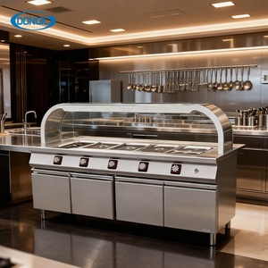 Mostrador de alimentos eléctrico de acero inoxidable para cocina comercial con tapa de vidrio para servir alimentos calientes de una fuente de energía eléctrica - Product Image 2