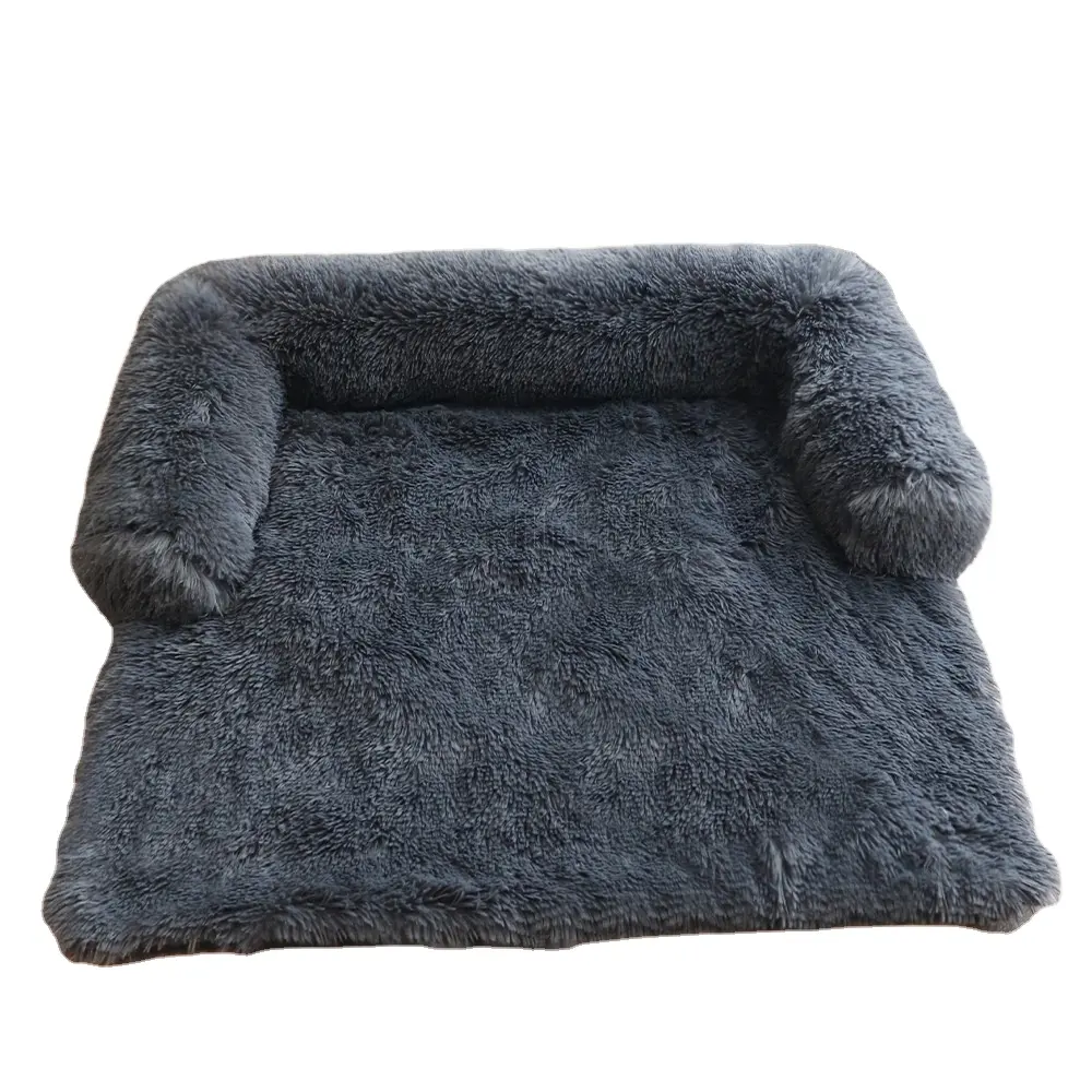 Customized comfort soft luxury plush round pet dog and cat bed