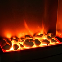 Cheminée électrique autoportante décorative à LED jaune avec effet de flamme, pour l'extérieur, avec manteau personnalisable, pour usage domestique et hôtelier