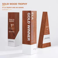 Trophée en cristal K9 de haute qualité, forme personnalisée, logo vierge, avec base en bois, pour récompenses annuelles