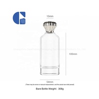 Flacon de parfum en verre transparent cylindrique vide de 100 ml, base épaisse, flacon de parfum avec bouchon argenté, logo personnalisé, emballage de parfum