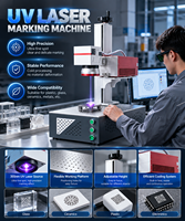 Mesin Penanda Laser UV Presisi Tinggi HS LASER 3W 5W Pengukir Laser Desktop Ringkas untuk Bahan Kaca dan Plastik