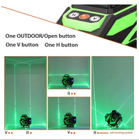 Niveau laser rotatif 4D à 16 lignes, haute précision, lumière verte, auto-nivelant, pour la construction