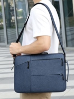 Housse pour ordinateur portable Oxford imperméable, fine et légère, avec plusieurs poches, sacoche de transport pour ordinateur professionnel, pour le bureau et le quotidien