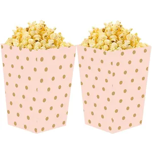 Custom classico rosa caramella cibo imballaggio carta Pop Corn bomboniera contenitori per Popcorn scatole per film