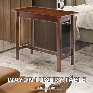 Table à manger Wayon de luxe rotative, extensible et pliable en pierre frittée - Table carrée moderne transformable pour hôtel et usage domestique - Product Image 2