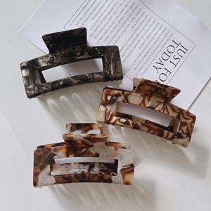 Qianjin özel Logo High-End saç tokası Hollow dikdörtgen asetat kore tarzı köpekbalığı tarzı 10.5cm saç pençe - Product Image 2