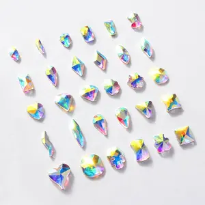 Siêu Long Lanh Pha Lê Nail Hình Bầu Dục Waterdrop Kim Cương Shinny Đá Hình Đặc Biệt Kim Cương Rhinestone