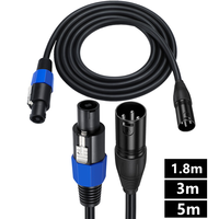 Câble Haut-Parleur Speakon vers XLR, Adaptateur Audio XLR Mâle vers Speakon Mâle avec Verrouillage par Torsion pour Amplificateur, DJ Professionnel, Sonorisation Scénique