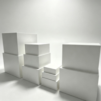 Présentoir Cube Blanc en Acrylique, Socle Creux, Supports Superposables pour Buffets, Présentation de Bijoux, Figurines, Aliments