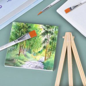 X1021 Mini 10x10cm <b>Canvas</b> Paint Set Blank Desktop Easel with <b>Wooden</b> Stand for Painting - Product Image 3