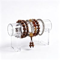 Présentoir de Comptoir Moderne Écologique en Acrylique Transparent Orienté Scène pour Bracelets, Joncs et Montres