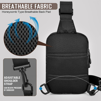 Sac de poitrine tactique à bandoulière en nylon imperméable pour homme, mini sac utilitaire léger pour le voyage, le travail, le sport, unisexe