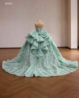 Robe de Quinceañera Feishiluo vert sauge moderne avec taille naturelle, perles, sequins, appliqués, décolleté cœur, pour fête d'anniversaire, style corset