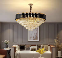 Lustre suspendu JYLIGHTING, luminaires pour la maison, cristal, intérieur, vintage, décoration, plafonnier, noir et or