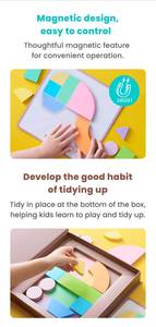 Tùy chỉnh ma thuật hình học tổng thể Kit 12 khối & bảng từ tính bao gồm các kỹ năng không gian & học tập gốc làm bằng gỗ và giấy - Product Image 4