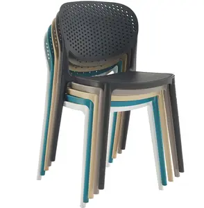 Barato Restaurante Cadeiras Plásticas Design Moderno PP Plástico Empilhável Silla Cadeira De Jantar Cadeira De Plástico Café Cinza Cadeiras De Plástico
