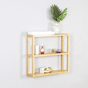 Estantes Colgantes de Bambú Ajustables de 3 Niveles, Organizador Multifuncional de Pared para Cocina y Baño - Product Image 1