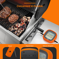 INKBIRD Termometer Panggang BBQ Layar Sentuh LED, BG-CT2D Termometer Daging dengan Dua Probe Tahan Air