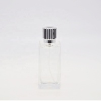 Flacons de parfum en verre rectangulaires transparents OEM vides 30ml/50ml/100ml avec vaporisateur pompe et boîte cadeau