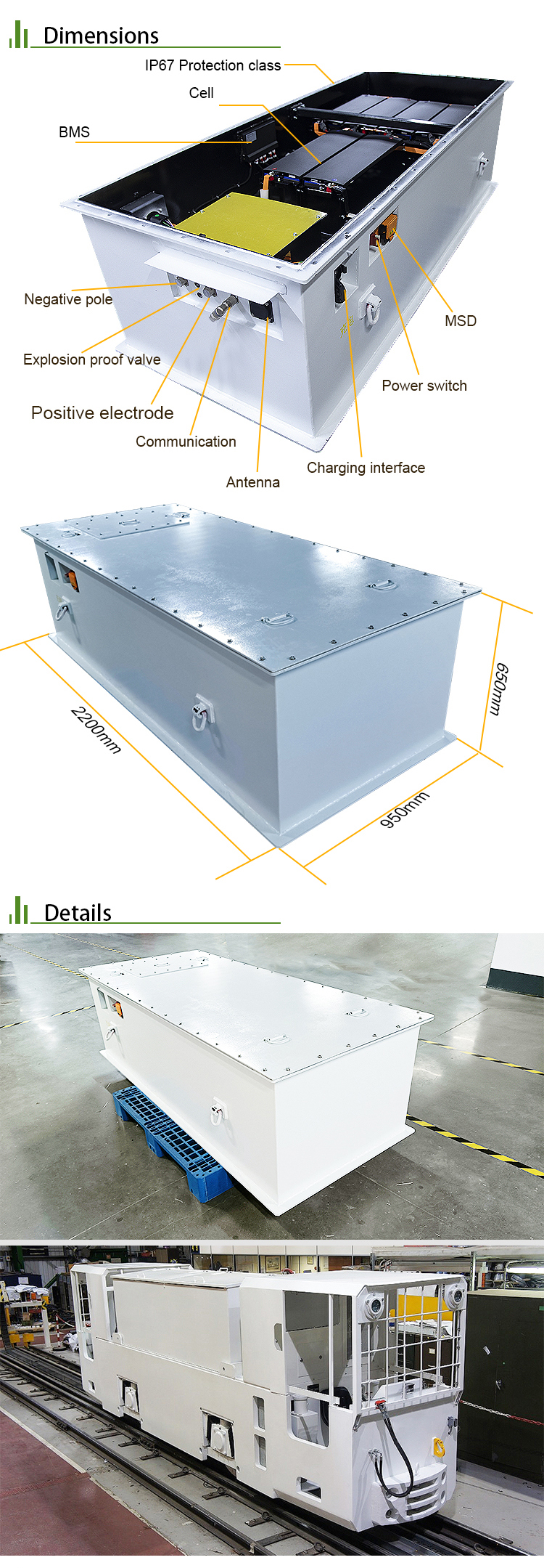 Custom Built Lithium LiFePO4 Electric Power Battery BMS 537V 420Ah IP67