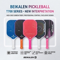 Raket Pickleball Custom Logo Elongated Thermoformed T700 Serat Karbon Inti Sarang Lebah PP 14mm Disetujui USAPA