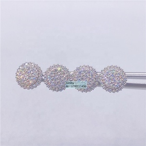 Mejor Venta de Rappe Stock Precio al por mayor 925 Plata Iced Out Jewelry Vvs Moissanite Diamante Forma redonda Hombres Stud Pendientes - Product Image 1