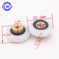 Roue de douche à roulement en laiton M4, roulement en acier inoxydable recouvert de nylon 696 2RS pour roue à billes en nylon M4*22*6*11mm