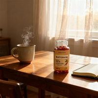 Capsules de ginseng rouge Panax OEM personnalisées, complément nutritionnel naturellement obtenu, approvisionnement en vrac, fabricant de marque personnalisée