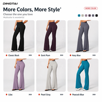 Ensemble de yoga 2 pièces pour femme, doux comme du beurre, respirant, grande taille, avec soutien-gorge de sport dos nu en V profond et pantalon évasé taille haute à effet ventre plat