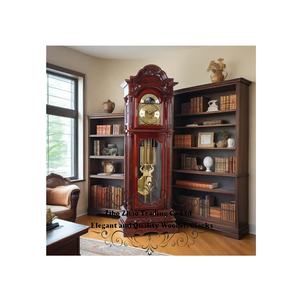 นาฬิกาตั้งพื้นไม้สไตล์นีโอคลาสสิก โดดเด่นด้วยหน้าปัดแบนพร้อมลายฉลุ - Product Image 4