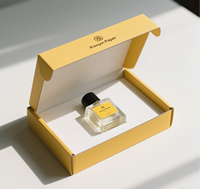 Boîte d'emballage en carton personnalisée avec logo jaune, parfum, haute qualité, impression complète, livraison, emballage, boîtes d'expédition