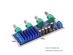 לוח מגבר שמע עשה זאת בעצמך 2*80W מודול כוונון בס/אמצע/טרבל בעל עוצמה גבוהה DC12-24V - Product Image 5