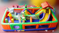 Château gonflable commercial avec toboggan sur le thème de l'éléphant, trampoline gonflable en PVC durable pour enfants