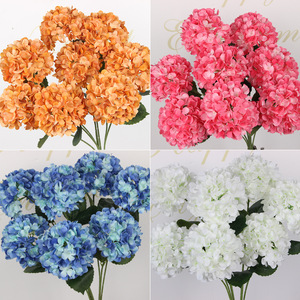 Fleurs d'hortensia artificielles, branche unique, en plastique PU et soie, pour la décoration intérieure et les arrangements floraux de mariage - Product Image 2