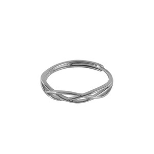Geometric Line Ring Silver Plated Minimalist Design Open Index Finger Women's Jewelry Gift - Product Image 5
