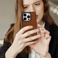 Casing Ponsel Kulit PU Anti Benturan Berkualitas Tinggi Mewah dengan Tempat Kartu untuk iPhone 11 12 13 14 15 16 17 Pro Max Plus Air