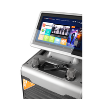 Haut-parleur rechargeable avec écran de 15,6 pouces et entrée microphone, système audio portable haute puissance pour événements en plein air