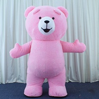 Vente chaude adulte taille coloré en peluche gonflable Teddy personnage dessin animé Costume Cosplay ours mascotte Costume