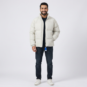Vente en gros grande taille hiver bulle blanc doudoune hommes logo personnalisé extérieur chaud matelassé manteau doudoune imperméable - Product Image 1