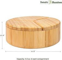 Boîte à condiments en bambou avec couvercle magnétique pivotant, pot à épices en bois peint, salière poivrière, cuillère incluse