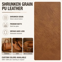 Tela de Cuero PU de Grano Encogido de Primera Calidad, 1.4 mm, 52 Pulgadas de Ancho, Colores Personalizados para Bolsos y Zapatos, Venta al Por Mayor de Fábrica