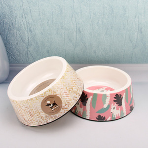 Decorative <strong>Round</strong> Melamine Cat <strong>Dog</strong> Food Water Feeder Pet <strong>Bowl</strong> - Product Image 3