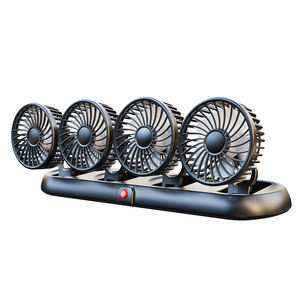 Ventilateur <span class=keywords><strong>de</strong></span> voiture pliable à 4 têtes, lame <span class=keywords><strong>de</strong></span> 4 pouces en PP, rotation à 360 degrés, 3 vitesses, refroidissement USB portable, compatible multi-véhicules 5V/12V/24V - Product Image 1