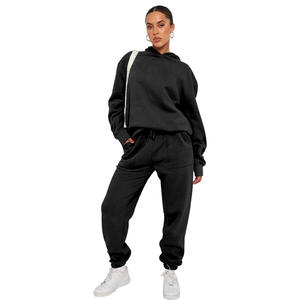 Style personnalisé de l'usine ou logo ODM automne hiver sweat à capuche à manches longues femmes survêtement <span class=keywords><strong>jogging</strong></span> décontracté ensemble de pantalons longs - Product Image 4