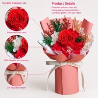 Meilleure vente transfrontalière : Bouquet de roses éternelles faites à la main pour la Saint-Valentin, en coffret cadeau avec présentoir à fenêtre multi-variétés