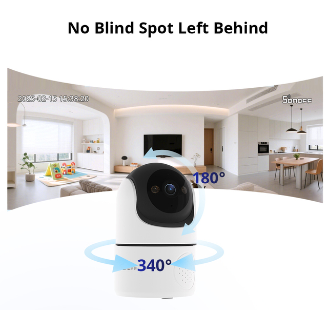 SONOFF CAM Pan-Tilt 2 Smart Indoor Home Security Camera 1080P H.264 Night Vision 360 Panoramic Human Motion Detection Via