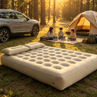 Canapé gonflable en PVC floqué personnalisé en usine et repose-pieds, chaise gonflable pliable légère pour camping, compatible SUV avec pompe